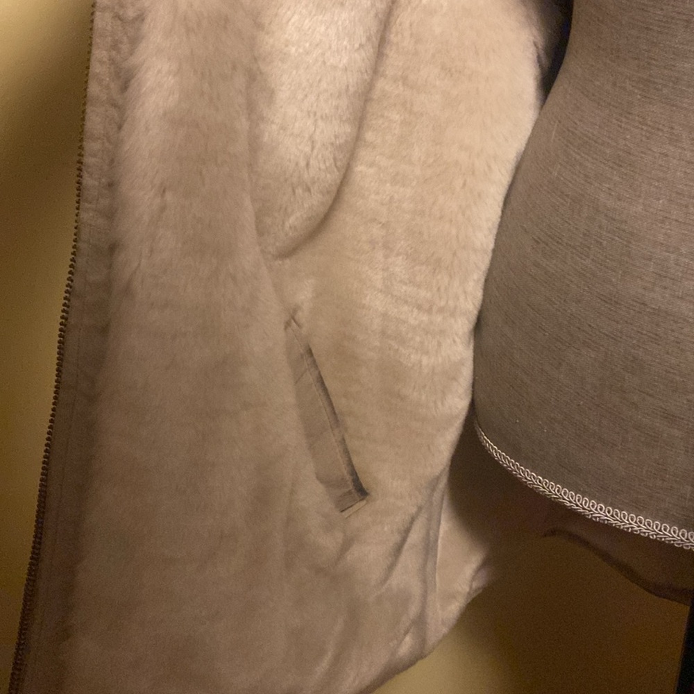 Heavy Middlebrook park tan suede coat w/ faux fur lining Reversible size M/L/XL - Picture 4 of 13